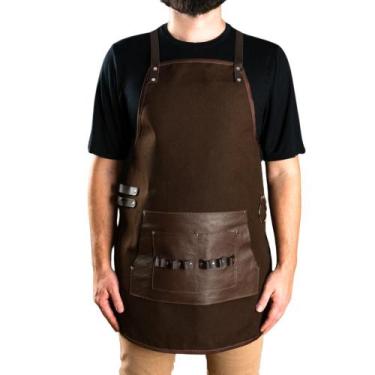 Imagem de Avental Churrasqueiro Avental para Churrasco em Lona e Couro - CARMISI