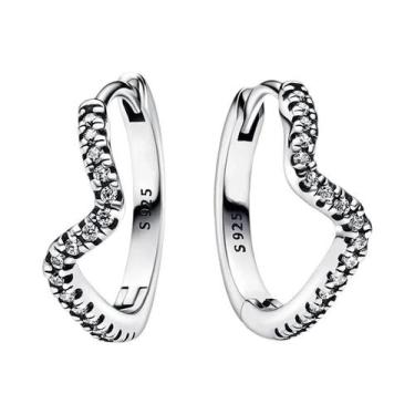 Imagem de Brincos De Argola Femininos Em Prata Esterlina 925 Com Estrela, Lua E 