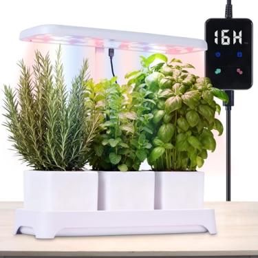 Imagem de Lâmpada LED de cultivo de jardim interno, lâmpada LED de espectro completo para plantas de interior com controlador inteligente, altura ajustável, ideal para iluminação de plantas de mesa doméstica