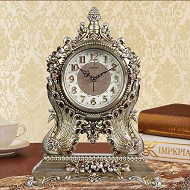 Imagem de Relógios de mesa sala de estar moda relógio retrô silencioso personalidade relógio arte criativa relógio bateria relógio relógio de pé (cor: B)