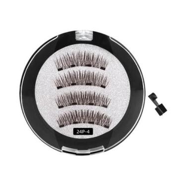 Imagem de Cílios Postiços Magnéticos 3D Naturais Reutilizáveis, Conjunto Com 4 C