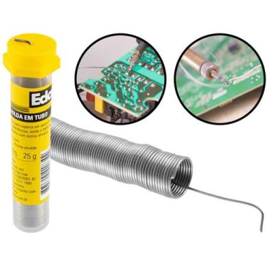 Imagem de Tubo Fio De Solda 25g P/ Eletrônicos Reparos Manutenção Estanho Com Re