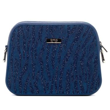 Imagem de Bolsa De Ombro Mão Feminina Shrug Bag Lina Malhado 100.02 Azure