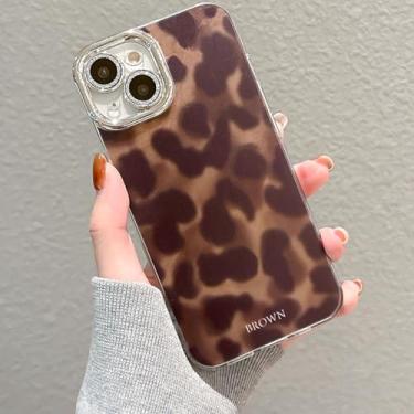 Imagem de RRFNNF Capa para iPhone 16e, linda estética chique âmbar marrom estampa leopardo, capa protetora fina durável para mulheres meninas homens, marrom âmbar