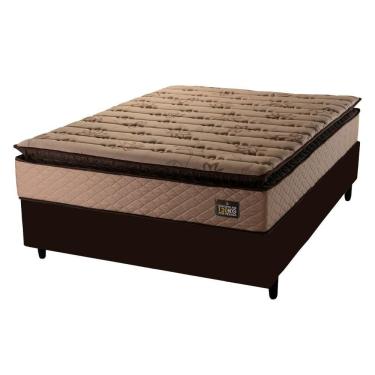 Imagem de Cama Box Casal Queen Colchão Espuma D33 Pillow Top Van Gogh 158x198x67cm Suede Marrom Hellen