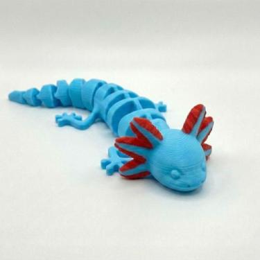 Imagem de Boneco Axolote Articulado Brinquedo Fidget Toy Fofo - Next 3D, Azul sk