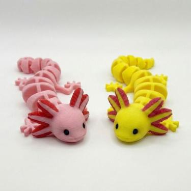 Imagem de Boneco Axolote Articulado Brinquedo Fidget Toy Fofo - Next 3D, Kit 1ro