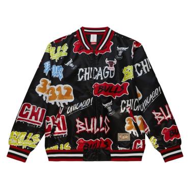 Imagem de Jaqueta Mitchell & Ness Slap Sticker Dupla Face Chicago Bulls Masculino-Masculino