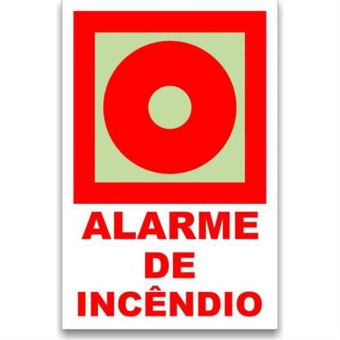 Imagem de Placa de Pvc Fotoluminescente Autoadesiva 13.5x20 Alame de Incêndio 220 Bv Sinalize Placa Fotol