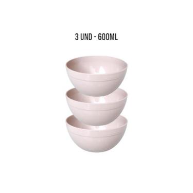 Imagem de Kit Cumbuca Bowl Cores Neutras 600ML Para Sopa E Sobremesa Sopas Caldo