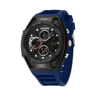 Imagem de Relógio Esportivo Digital Masculino À Prova D'Água Com Pulseira De Sil