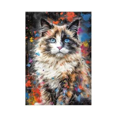 Imagem de Pintura Diamante De Animais (Gato, Cachorro, Cisne) Com Bordado Comple