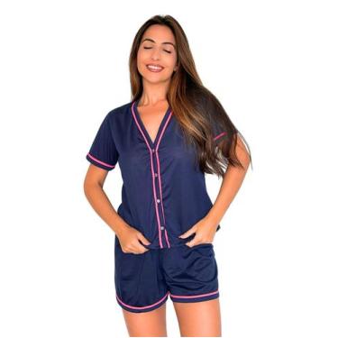 Imagem de Babydoll Pijama Americano Feminino Meia Manga com Botões - TJ VIP, G, 
