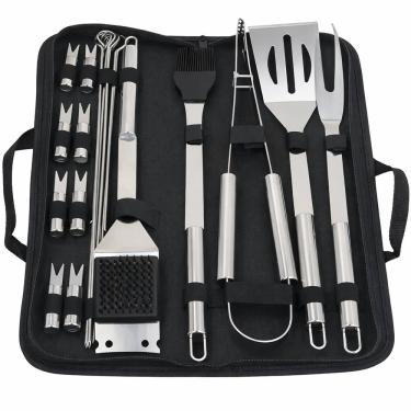 Imagem de Kit Churrasco Inox Profissional 20 Peças Com Maleta Estojo