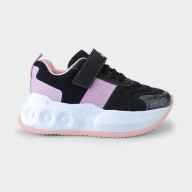 Imagem de Tênis Infantil de Rodinhas Bibi Skatenis Preto com Lilás, 35