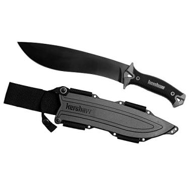 Imagem de Kershaw Camp 10 Machete, faca de lâmina fixa, lâmina de aço de ferramenta de carbono 65Mn de 25,4 cm, inclui bainha, facão da série acampamento, ferramenta de sobrevivência e ao ar livre, preto