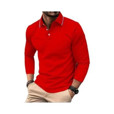 Imagem de Camisa Polo Masculina De Verão Com Manga Longa, Respirável E Confortáv