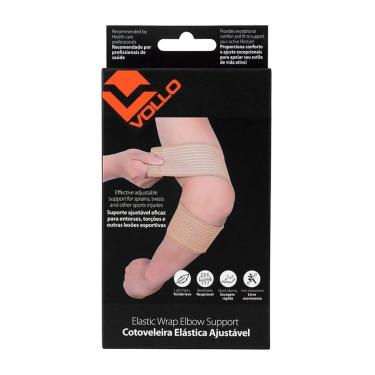 Imagem de Cotoveleira Faixa Elástica Esportiva Ajustável - Tamanho Único Bege - Vollo-Masculino