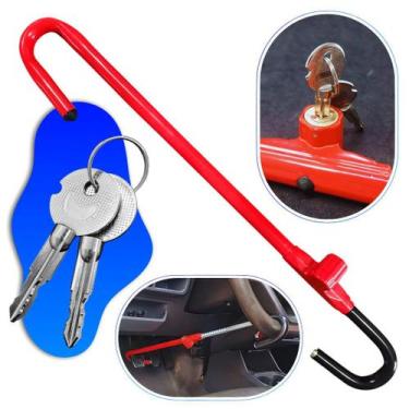 Imagem de Trava de Volante e pedal trava carneiro Aço Antifurto veicular univers