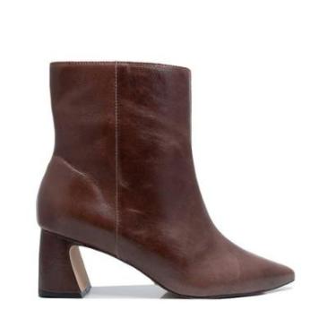Imagem de Bota Cecconello Cano Curto Couro Marrom-Feminino