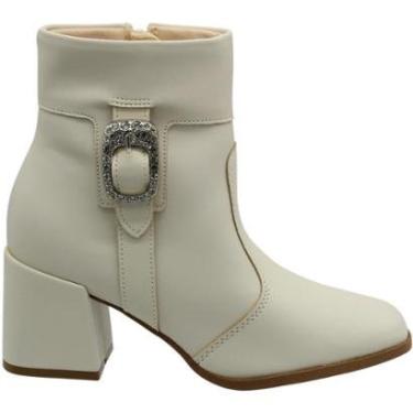 Imagem de Bota Casual Cano Mèdio Moleca Fivela Cravejada Napa Berlim Feminina-Feminino