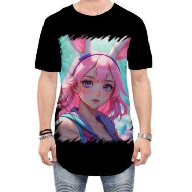 Imagem de Camiseta Longline Páscoa Coelhinha Traços Vaporwave 1 - Kasubeck Store