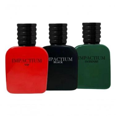 Imagem de Kit 3 Perfume Com Ferormônio Vip Men/ Black/ Intense 50ml - IMPACTO