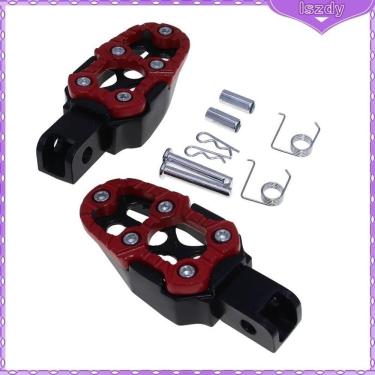 Imagem de Pedal de Apoio para Pés de Motocicleta Vermelho Universal Antiderrapante Giratório 360 Graus em Liga de Alumínio OEM