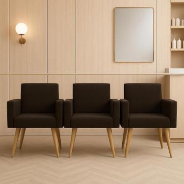 Imagem de Kit 3 Poltronas Nina Para Sala Clínica Studeo Consultório - Móveis Maf