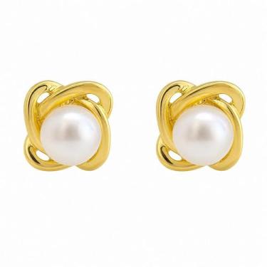 Imagem de Brinco em Ouro 18K com Pérola de 3.00 mm - Par de Brincos Elegantes - 