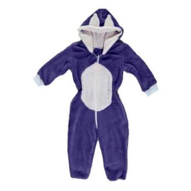 Imagem de Macacão Infantil Fantasia Parmalat Bebê Urso Panda, Azul, Escuro, 12