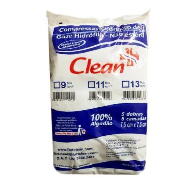 Imagem de Compressa De Gaze Curativo Hospitalar 100% Algodão 500 Unidades - CLEA