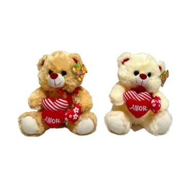 Imagem de Urso de Pelúcia com Corações FE6818 - Fizzy, Caramelo