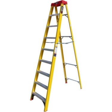 Imagem de Escada de Fibra Tesoura Prática, 8 Degraus, Para Eletricista, Efp9903 