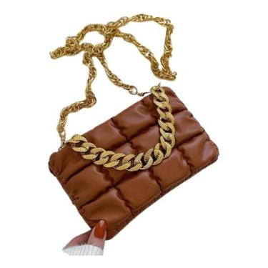 Imagem de Bolsa Feminina Pequena Transversal Alça Corrente Couro - Shopfit, Cara