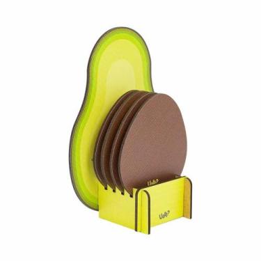 Imagem de Suporte para Porta Copos em Formato de Abacate - Conjunto com 4 unidad