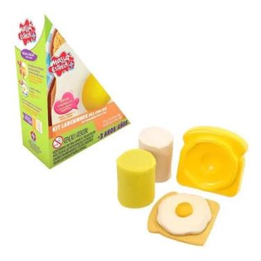 Imagem de Kit Lanchinhos Pao e Ovo Massinha Modelar Super Massa Estrela