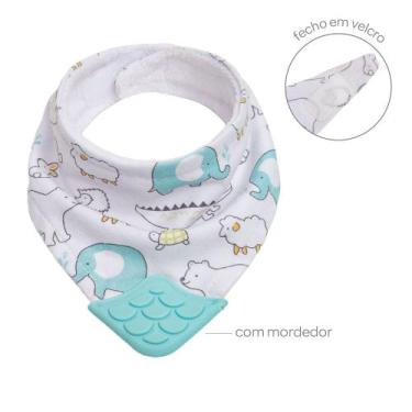Imagem de Bandana Com Mordedor Buba Animais Azul 
