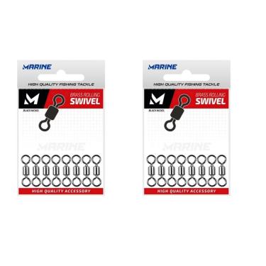 Imagem de Girador Marine Sports BRS Blacknickel Cartela nº 3/0 25 Peças Pesados Pirarara