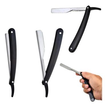 Imagem de Navalhete Profissional Preto Inox + 30 Laminas Yang Lie - GENERICA