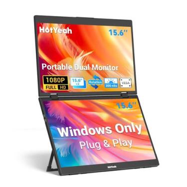 Imagem de Monitor HotYeah Triplo Portátil 15,6" FHD USB-C para Windows