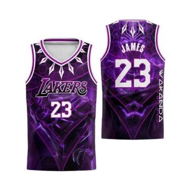 Imagem de LeBron James Lakers Número 23 Camisetas Casuais Estampadas Em 3D Estil