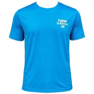 Imagem de Camiseta New Balance Sport Left Chest Masculina, Azul, Branco, M