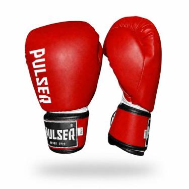 Imagem de Luvas de Boxe Muay Thai 10/12 OZ Vermelho Minimal Branco Pulser Tamanh