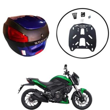 Imagem de Baú Moto Universal Awa 29 L + Suporte Sup Bajaj Dominar 400, Azul