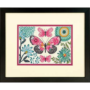 Imagem de Dimensions 'Butterfly Dream' Counted Cross Stitch Kit, 14 Count Ivory Aida Cloth, 7" x 5"