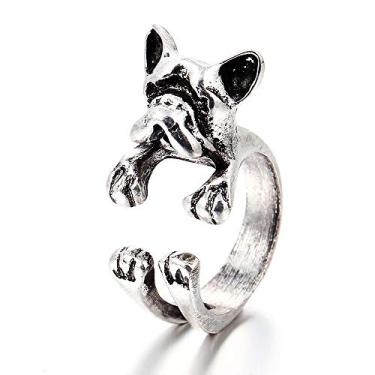 Imagem de Cigooxm Moda Trendy Dog Ring Bulldog Anel Aberto para Mulheres Personalidade Jóias Decoração Mão