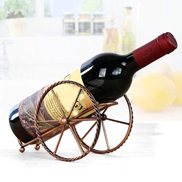 Imagem de Suporte de garrafa de vinho único suporte de garrafa de vinho criativo para sala de estar, armário de vinho, decoração de vinho em ferro forjado, suporte empilhável para garrafa de vinho (cor: A)