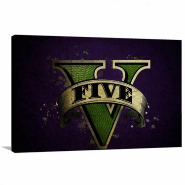 Imagem de Quadro decorativo GTA V Jogos com Tela de Tecido 2