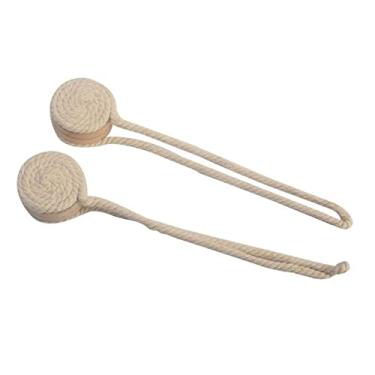 Imagem de Sem perfuração bonitinha pastoral bola redonda corda de algodão alça de cortina ímã fivela de cortina cremalheira de cortina magnética, 2 peças